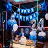 24th Birthday Party Decoration Blue for Men, Happy Birthday Banner Blue Number 24 Birthday Star Foil Balloons Latex Confetti Balloons for Men Him 24 Years Old Birthday Supplies(24th) view 2