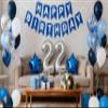 22nd Birthday Party Decoration Blue for Him, Happy Birthday Banner Blue Number 22 Star Foil Balloons Latex Confetti Balloons for Men Him Boyfriend 22 Years Old Birthday Supplies(22nd) view 1