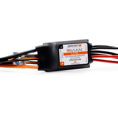 Spektrum SMART Avian 40-Amp Dual Smart Lite BL ESC; 3S-4S IC3, SPMXAE0240B