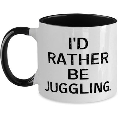 Cheap Juggling Gifts, I'd Rather Be Juggling, Perfect Two Tone 11oz Mug For Friends From Friends, Juggling balls, Juggling clubs, Juggling Rings, Diabolo, Footbags, Devil sticks, Poi