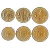 3 Coins from Yugoslavia | Yugoslav Coin Set Collection 1 2 5 Dinara | Circulated 2000-2002 | Yugoslavia National Bank | Gracanica Monastery | Yugoslav Parliament | Two Headed Eagle view 2