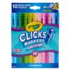 Crayola Clicks Retractable Markers - Bold (10ct), Stocking Stuffers for Kids & Toddlers, Christmas Gifts for Grandkids, No Dry Washable Markers for Kids view 1