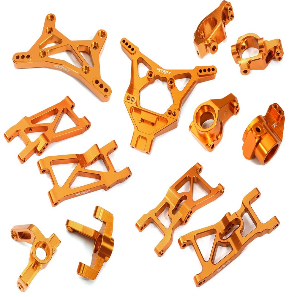 Integy Orange Billet Machined Suspension Upgrade Kit for Losi 1/10 2WD 22S Drag Car