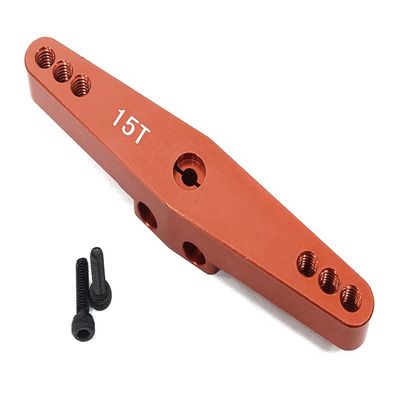 Integy Billet Machined Red 15T Dual Sided Steering Servo Arm for Losi 1/5 DBXL-E 2.0