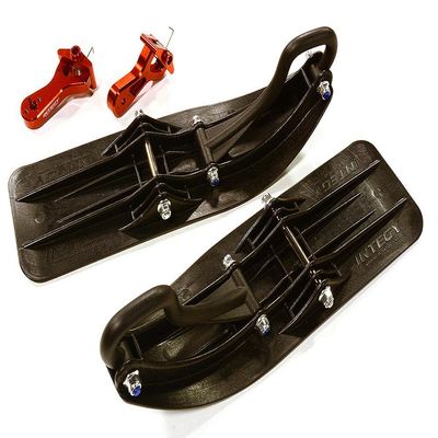 Integy Front Sled Ski Attachment Set for Losi 1/10 Lasernut U4 4WD RTR (for RWD) - Red