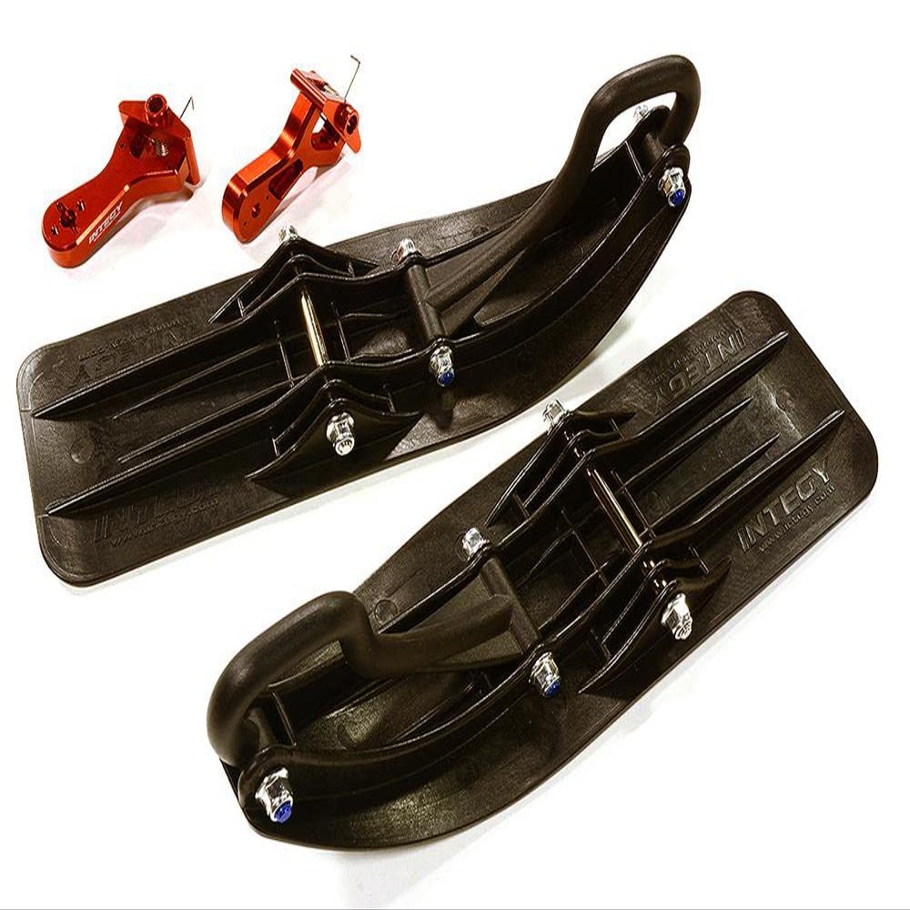 Integy Front Sled Ski Attachment Set for Losi 1/10 Lasernut U4 4WD RTR (for RWD) - Red
