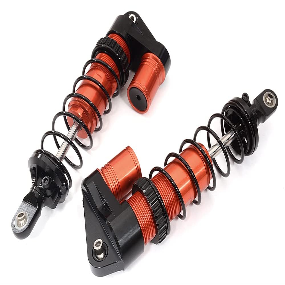 Red Billet Machined Piggyback Shocks Pair for Traxxas 1/10 Maxx 4S 8961