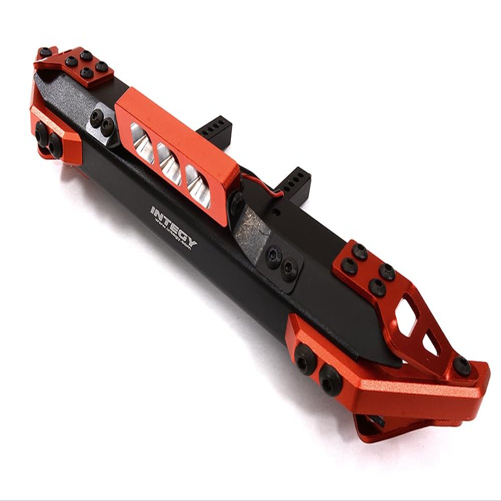 Red Realistic Front Alloy Bumper w/LED for Traxxas TRX-4 w/ 43mm Mount