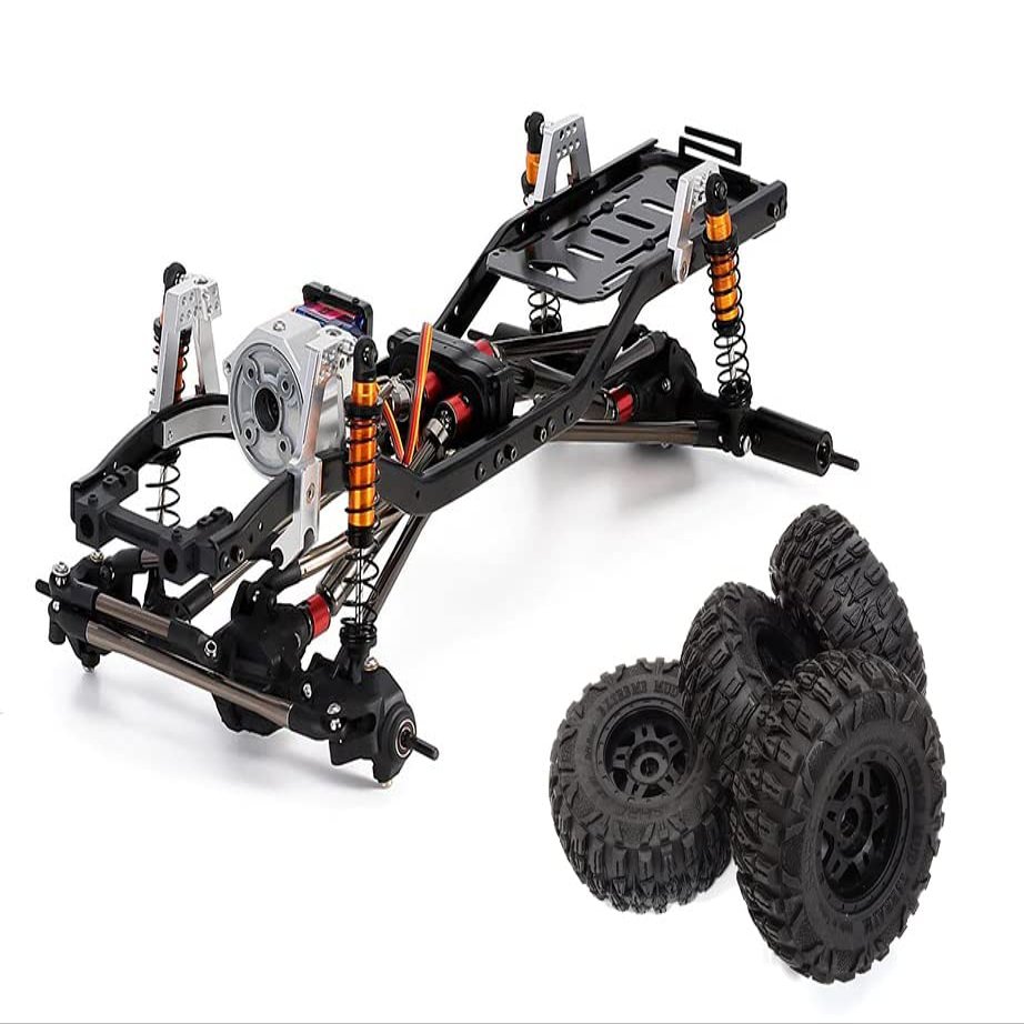 Integy 1/10 Scale Off-Road RC Crawler Chassis with 2-Speed Transmission, Tires & Wheels