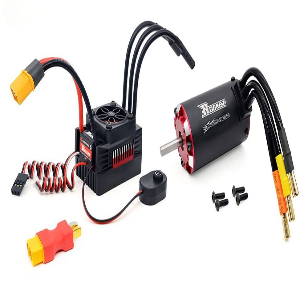 Integy 4250kV Brushless Motor 3660 Size 5mm Shaft w/ 80A ESC for RC Car