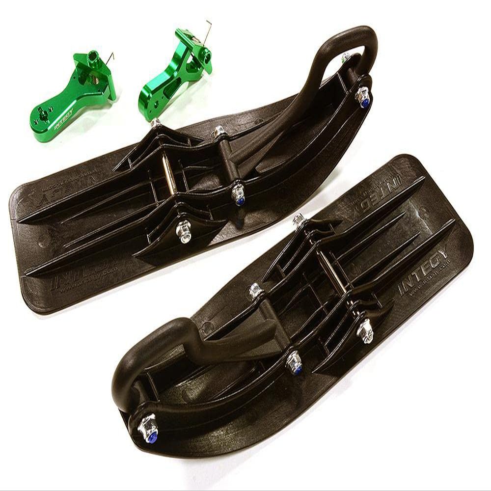 Integy Green Front Sled Ski Attachment Set for Losi 1/10 Lasernut U4 4WD RTR (for RWD)