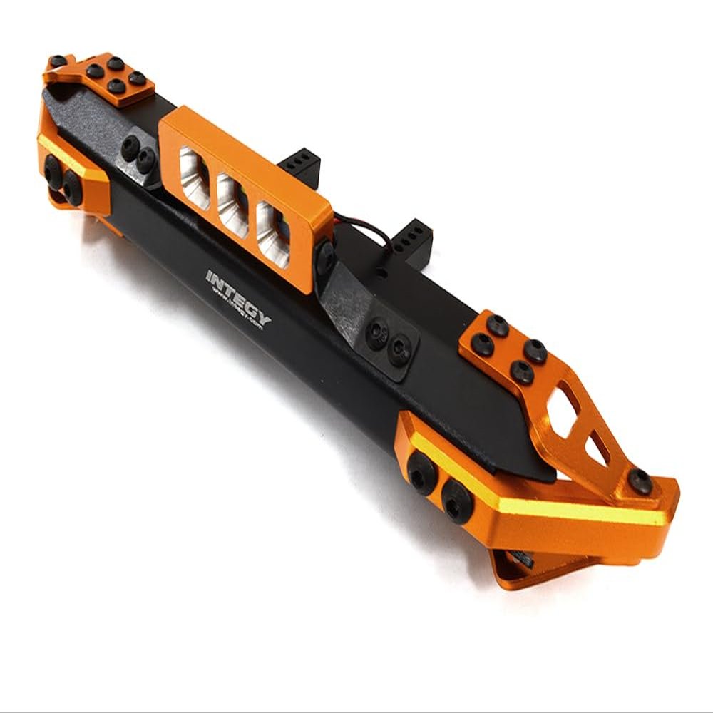 Orange Realistic Front Alloy Bumper w/LED for Traxxas TRX-4 w/ 43mm Mount