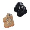 niannyyhouse 10cm Plushie Doll Leather Shoes Length 3.8cm Doll Dress Up (Black+Brown) view 1