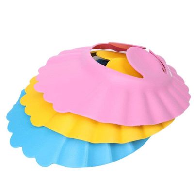 1Pieces Baby Shower Cap, Soft Adjustable Bathing Wash Hair Shield For Baby Color Randomiy