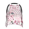 Personalized Baby Car Seat Canopy for Girls, Custom Name Baby Car Seats Covers for Babies, Opening Minky Nursing Breastfeeding Stroller Cover Infant Carseat Canopies for Newborn (Cute Cow Pink) view 1