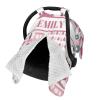 Personalized Baby Car Seat Canopy for Girls, Custom Name Baby Car Seats Covers for Babies, Opening Minky Nursing Breastfeeding Stroller Cover Infant Carseat Canopies for Newborn (Cute Cow Pink) view 2