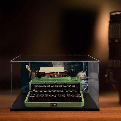 Acrylic Display Case for Ideas Typewriter 21327 Building Kit with Customized Designbackground. Assemble Display Case for Collectibles,Dust-Free,Clear.(13.812.27.9 inch;353120 cm)