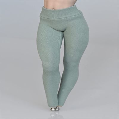 Fremego 1/6 Scale Female Clothes,Stretch Zipper Top Leggings Costume Tight Coat Pants Trousers Outfit Clothing for 12inch PH TBL JO Female Action Figure (Green Pant)