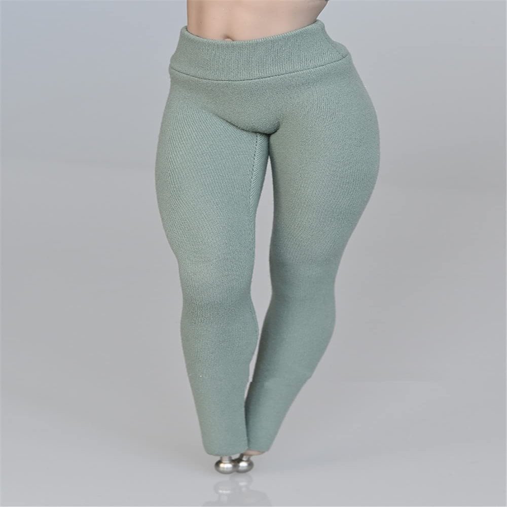 Fremego 1/6 Scale Female Clothes,Stretch Zipper Top Leggings Costume Tight Coat Pants Trousers Outfit Clothing for 12inch PH TBL JO Female Action Figure (Green Pant)
