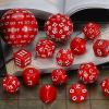 CiaraQ DND Polyhedral Dice Set (15pcs) D4-D100 Game Dice with Dice Bag for Dungeons and Dragons Role Playing Table Games (Red & White) view 3