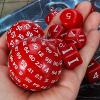 CiaraQ DND Polyhedral Dice Set (15pcs) D4-D100 Game Dice with Dice Bag for Dungeons and Dragons Role Playing Table Games (Red & White) view 4