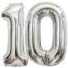 10 Number Balloons Silver 10 Balloons Number 40 Inch Number 10 Foil Mylar Balloons for 10 Birthday Party 10 Anniversary Events Decorations view 1
