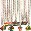 NOVWANG 21Pcs Happy Juneteenth Party Favors Beaded Necklaces Metallic Bead Necklaces for Juneteenth Freedom Independence Day Patriotic Party Favors Decorations Supplies 7 Designs view 1
