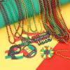 NOVWANG 21Pcs Happy Juneteenth Party Favors Beaded Necklaces Metallic Bead Necklaces for Juneteenth Freedom Independence Day Patriotic Party Favors Decorations Supplies 7 Designs view 2