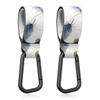 Gukeniu Baby Stroller Hooks for Hanging Bags, Universal Stroller Clips Accessories, Mommy Hook for Diaper Bag, Shopping Cart, Purse, Backpack - 2 Pack, Minimalist Feather view 1