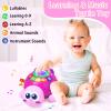 Ussybaby Musical Turtle Baby Toys 6 to 12 Month,Infant Light-up Musical Tummy Time Toy with Phone,Baby Crawling Toys for 7 8 9 12 Months Old,Easter Birthday Girl Gift for 3 4 5 Month+(Pink) view 3