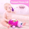 Ussybaby Musical Turtle Baby Toys 6 to 12 Month,Infant Light-up Musical Tummy Time Toy with Phone,Baby Crawling Toys for 7 8 9 12 Months Old,Easter Birthday Girl Gift for 3 4 5 Month+(Pink) view 4