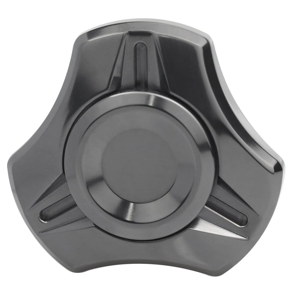FREELOVE Metal Fidget Spinner for Adults, Stainless Steel Heavy Spinning Toys, Small Mini 4th Fox Hand Gyro, Bearing Premium Long High Spin Fidget Block, Zirconium Alloy Black