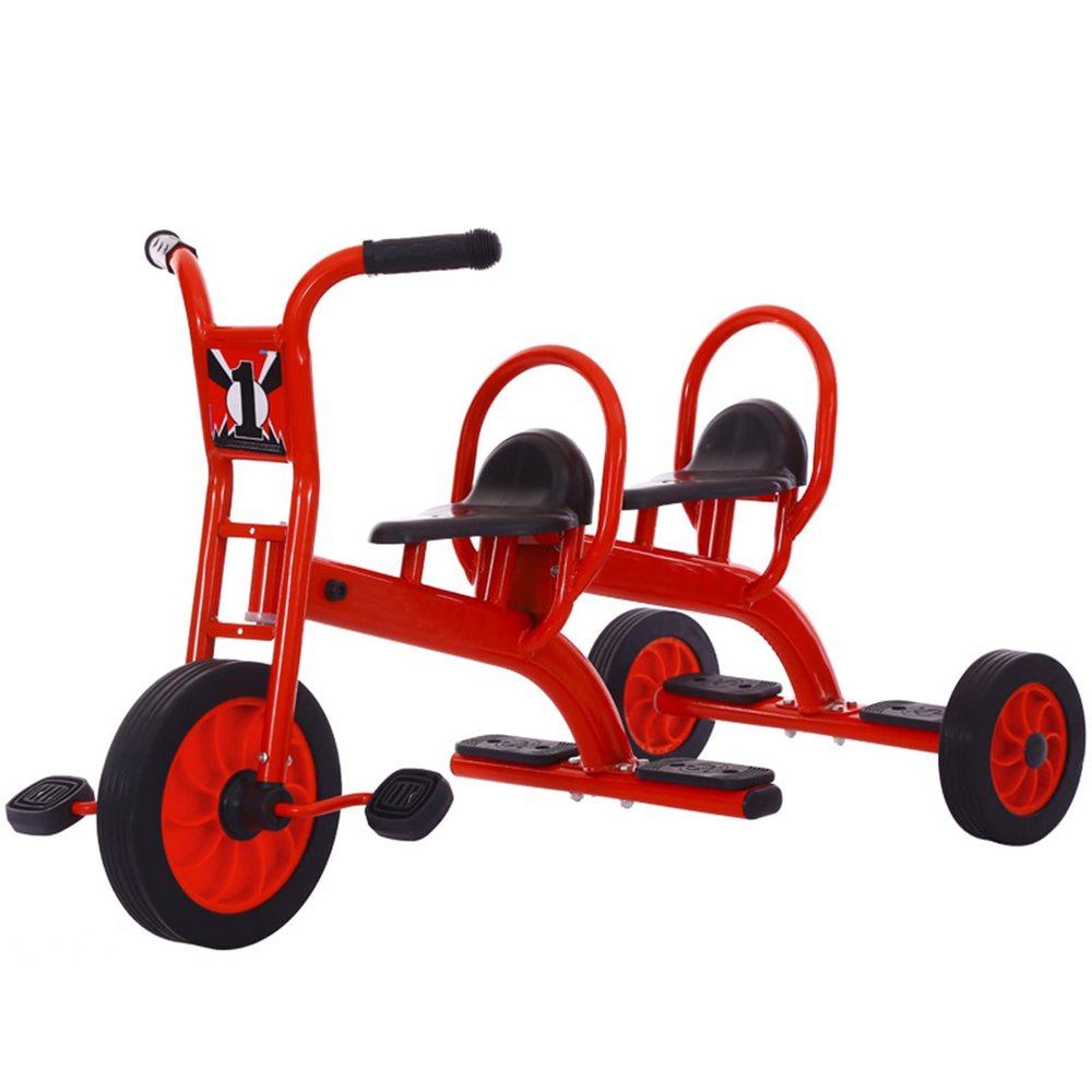 Preschool Kids Tricycle, Kids Kindergarten Pedal Tricycle Toddler Bike,Carbon Steel Trike Frame Outdoor Play Equipment Big Wheel Trike for 2-6 Years Old(120cm(47.2in), Red)