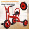 Preschool Kids Tricycle, Kids Kindergarten Pedal Tricycle Toddler Bike,Carbon Steel Trike Frame Outdoor Play Equipment Big Wheel Trike for 2-6 Years Old(120cm(47.2in), Red) view 3