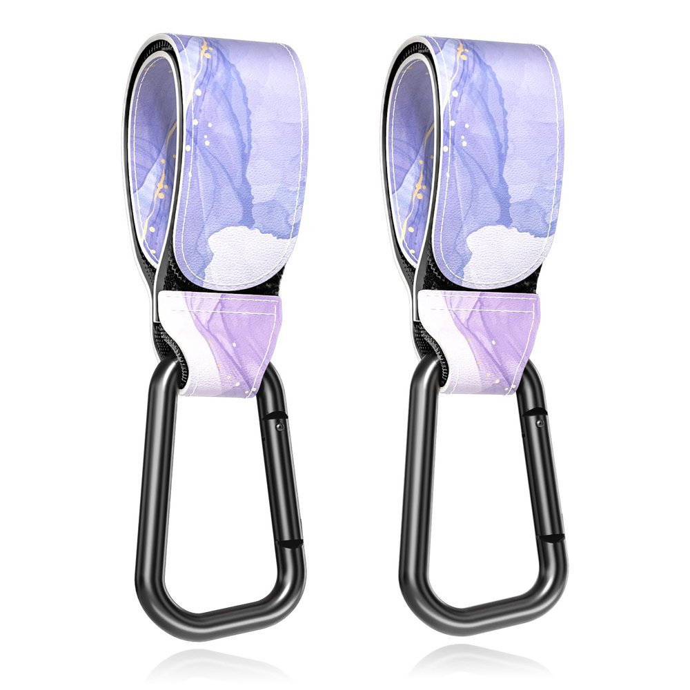 Gukeniu Baby Stroller Hooks for Hanging Bags, Universal Stroller Clips Accessories, Mommy Hook for Diaper Bag, Shopping Cart, Purse, Backpack - 2 Pack, Dream Purple