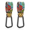 Gukeniu Baby Stroller Hooks for Hanging Bags, Universal Stroller Clips Accessories, Mommy Hook for Diaper Bag, Shopping Cart, Purse, Backpack - 2 Pack, Retro Flower view 1