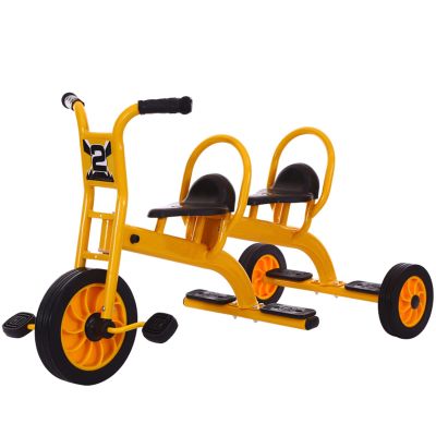Preschool Kids Tricycle, Kids Kindergarten Pedal Tricycle Toddler Bike,Carbon Steel Trike Frame Outdoor Play Equipment Big Wheel Trike for 2-6 Years Old(120cm(47.2in), Yellow)