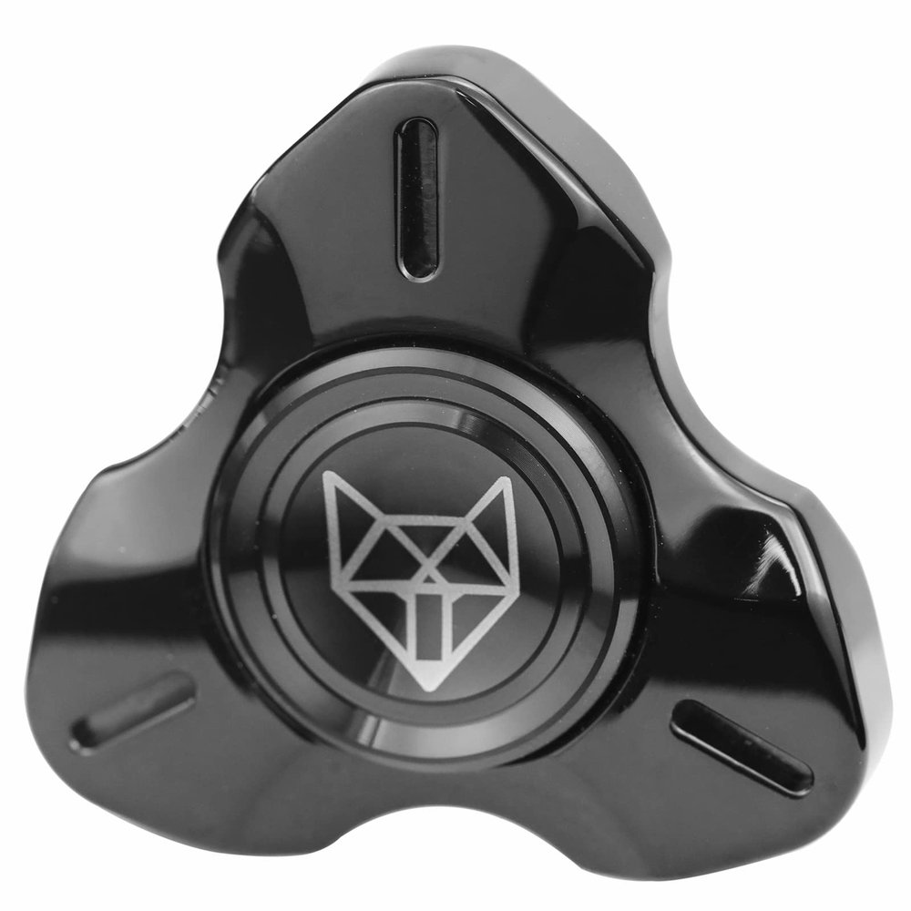 FREELOVE Metal Fidget Spinner for Adults, Stainless Steel Heavy Spinning Toys, Small Mini 2nd Fox Hand Gyro, Bearing Premium Long High Spin Fidget Block, Black