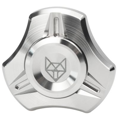 FREELOVE Metal Fidget Spinner for Adults, Stainless Steel Heavy Spinning Toys, Small Mini 4th Fox Hand Gyro, Bearing Premium Long High Spin Fidget Block, CNC Silver