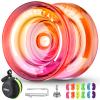 MAGICYOYO K2 Crystal Yoyo Professional Responsive Yoyo for Beginner, Double Colors Plastic Yo-Yo, Dual Trick Yo Yo with 12 Yo-yo Strings, Case Bag + Accessory Kit (Pink + Orange Gradient) view 1