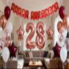 28th Birthday Party Decorations Rose Gold for Women, Birthday Banner Rose Red Number 28 Balloons Star Foil Balloons 28th Birthday Confetti Balloons for Women 28 Years Old Birthday Party(28th) view 1