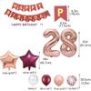 28th Birthday Party Decorations Rose Gold for Women, Birthday Banner Rose Red Number 28 Balloons Star Foil Balloons 28th Birthday Confetti Balloons for Women 28 Years Old Birthday Party(28th) view 4
