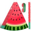 Aoriher Small Watermelon Piata with Blindfold Bat Fruit Piata Summer Decorations for Birthday Party Summer Theme Party Game Supplies, 12.6 x 13 x 3 view 1