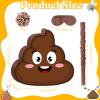 Harrycle Poop Piata Set Included Brown Funny Poop Piata Black Yellow Piatas Stick Blindfold Confetti for Adults Birthday Fiestas Poop Party Game Decorations, 13.4 x 12.6 x 3 Inch view 2