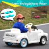 Joywhale 12V Kids Ride on Car Licensed Chevrolet 3100 Pickup Battery Powered Motorized Electric Car, with 7AH Big Battery, 2.4G Remote Control, 3-Speeds, Storage Space, Music, Retro Style, White view 2
