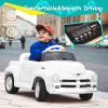 Joywhale 12V Kids Ride on Car Licensed Chevrolet 3100 Pickup Battery Powered Motorized Electric Car, with 7AH Big Battery, 2.4G Remote Control, 3-Speeds, Storage Space, Music, Retro Style, White view 4