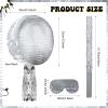 Aoriher Piata 12.6 x 12.6 x 3 Inch Disco Party Game Set Ball Piata Silver Foil 80s 90s Decoration with Stick Mask for Retro Theme Birthday Wedding Party Supplies(Silver,Disco Ball) view 2