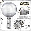 Aoriher Piata 12.6 x 12.6 x 3 Inch Disco Party Game Set Ball Piata Silver Foil 80s 90s Decoration with Stick Mask for Retro Theme Birthday Wedding Party Supplies(Silver,Disco Ball) view 3