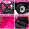 SEHOMY Pink Kids Ride on Tractor with Trailer and Dual 25W Motors, 12V Battery Powered Electric Kids Vehicle Car with Remote Control, 3-Gear-Shift, Music, LED Lights,USB, Four Wheelers for Girls view 4
