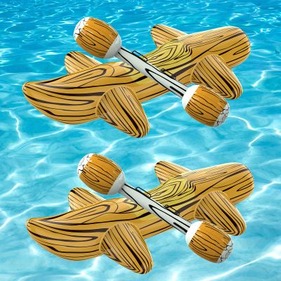 [2025 New Version Patented] 4Pcs Pool Floats Inflatable Raft Pool Toys for Kids Ages 6-8-12, Battle Log Rafts Water Toys Kids, Swimming Pool Game Pool Party Outdoor for Family (Style-001)